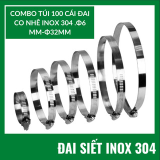 Đai xiết inox, cổ dê,co nhê, quai nhê Inox 304 đủ size Việt Nam - Hàng Xuất Khẩu Siêu Sịn