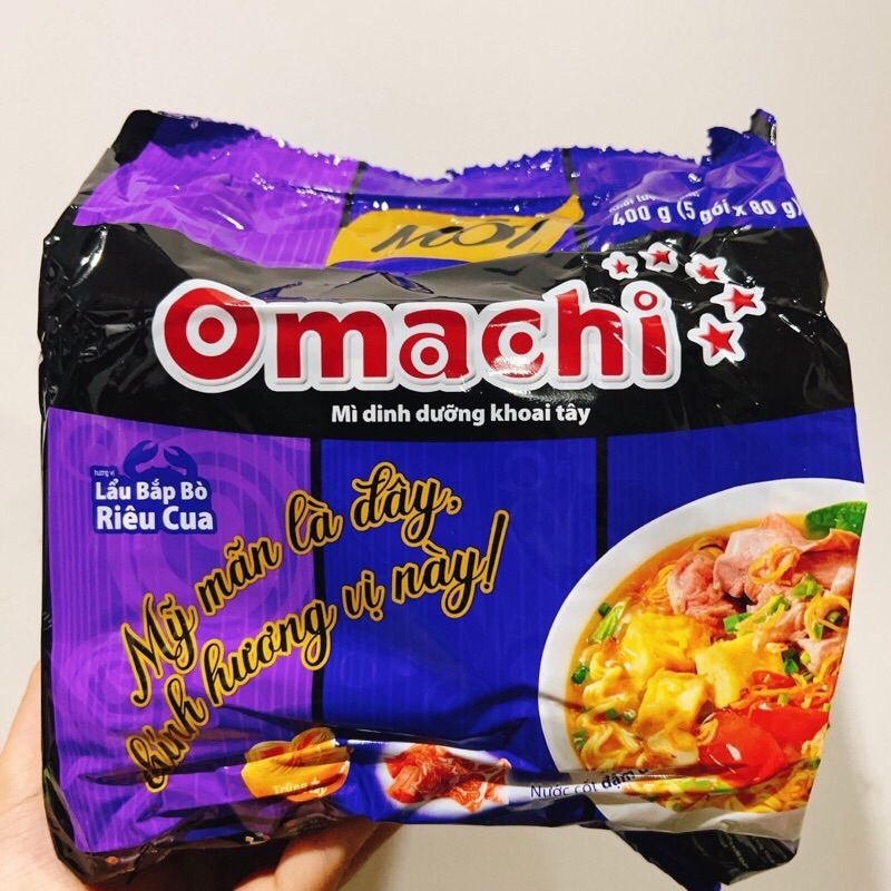 Lốc 5 gói mì Omachi bắp bò riêu cua