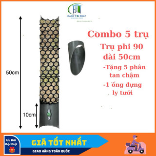 COMBO 5 Trụ dớn bán nguyệt trồng cây phi 90 , dài 50cm, tặng phân tan chậm, tặng ống nhựa đựng ly tưới