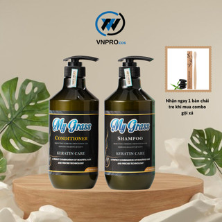 Cặp dầu gội xả MY GRASS keretin 800ml siêu mềm mượt,phục hồi hư tổn,sạch gàu hết ngứa hương nước hoa