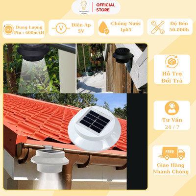 Đèn LED Treo Tường Năng Lượng Mặt Trời Energy Green Lighting MT-153 - Chân Cầu Thang - Chiếu Sáng Lối Đi - BH 1 Năm