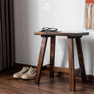  Ghế đôn gỗ vuông cao 45cm FEGO phù hợp ghế bàn ăn gia đình quán cafe cửa hàng đôn trang trí 