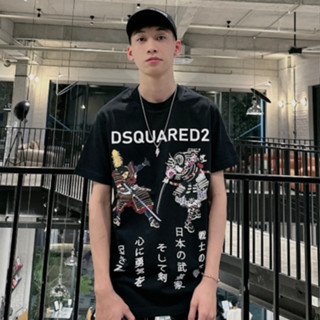 Áo Phông Nam Nữ DSQ In Hình Võ Sĩ Samurai Chữ Nhật - Áo Thun Unisex Dsquared2 Mới Nhất Hè 2024