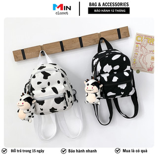 Balo Mini Ba lô nữ vải canvas BÒ SỮA dễ thương - B01