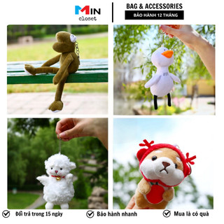 💥 FREESHIP 50K 💥 Móc khóa thú nhồi bông, móc chìa khóa keychain cài balo khủng long, cá mập, ếch chân dài siêu dễ thương
