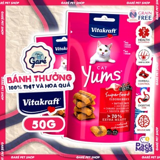 Bánh thưởng Vitakraft cho Mèo nhập Đức đủ hương vị hỗ trợ tiêu búi lông đẹp da lông sáng mắt dạng giòn tan, nhân mềm mix