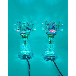 Đèn pha lê đổi màu cao 18cm