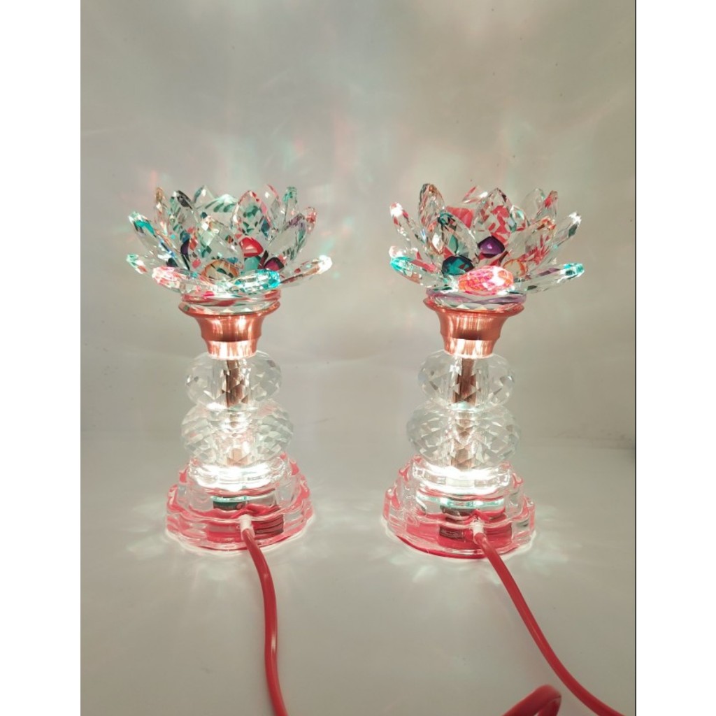 Đèn pha lê đổi màu cao 18cm
