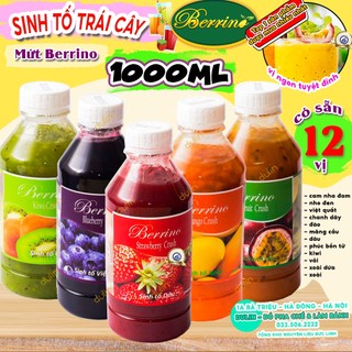 Sinh tố berrino đủ vị đào, vải, dâu, kiwi... mứt sệt sinh tố berrino 1000ml