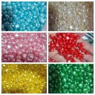 25/50/100gam Hạt nhựa trái tim nhiều màu size 8mm