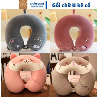 Gối chữ u cao su non 1 màu đơn sắc gối kê cổ chống đau mỏi vai gáy gối tựa cổ làm quà tặng văn phòng du lịch