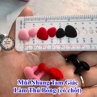 Mũi nhung tam giác làm thú bông