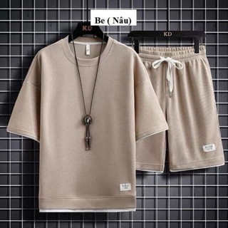 Bộ Quần Áo Nam Cộc Tay Mùa Hè Phối Layer Chất Vải Tổ Ong