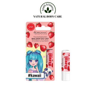 Son dưỡng thuần chay mềm mịn, giảm thâm môi 4Organic dâu tây 5g