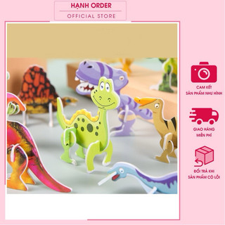  Tranh Ghép Hình 3D Bằng Giấy, Hình Khủng Long Hoạt Hình Dễ Thương.