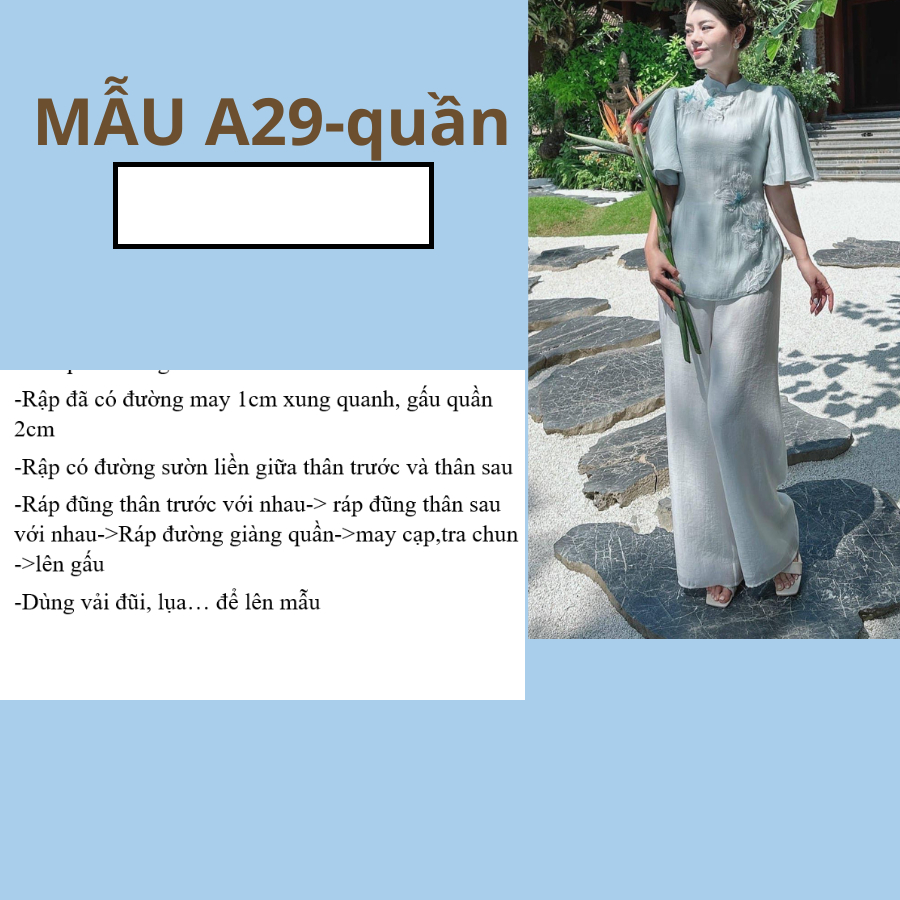 RẬP GIẤY A0 QUẦN ÁO BÀ BA CẠP CHUN- MÃ A29
