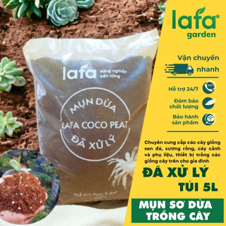 Mụn sơ dừa, mụn dừa, giá thể trồng cây LAFA COCO PEAT đã xử lý túi 5 lít chuyên trồng cây cảnh