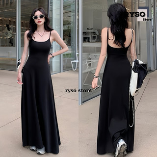 Đầm Body 2 Dây Maxi Thun Co Giãn, Váy Hai Dây Dáng Dài Thun Tăm Lạnh Cực Tôn Dáng RYSO