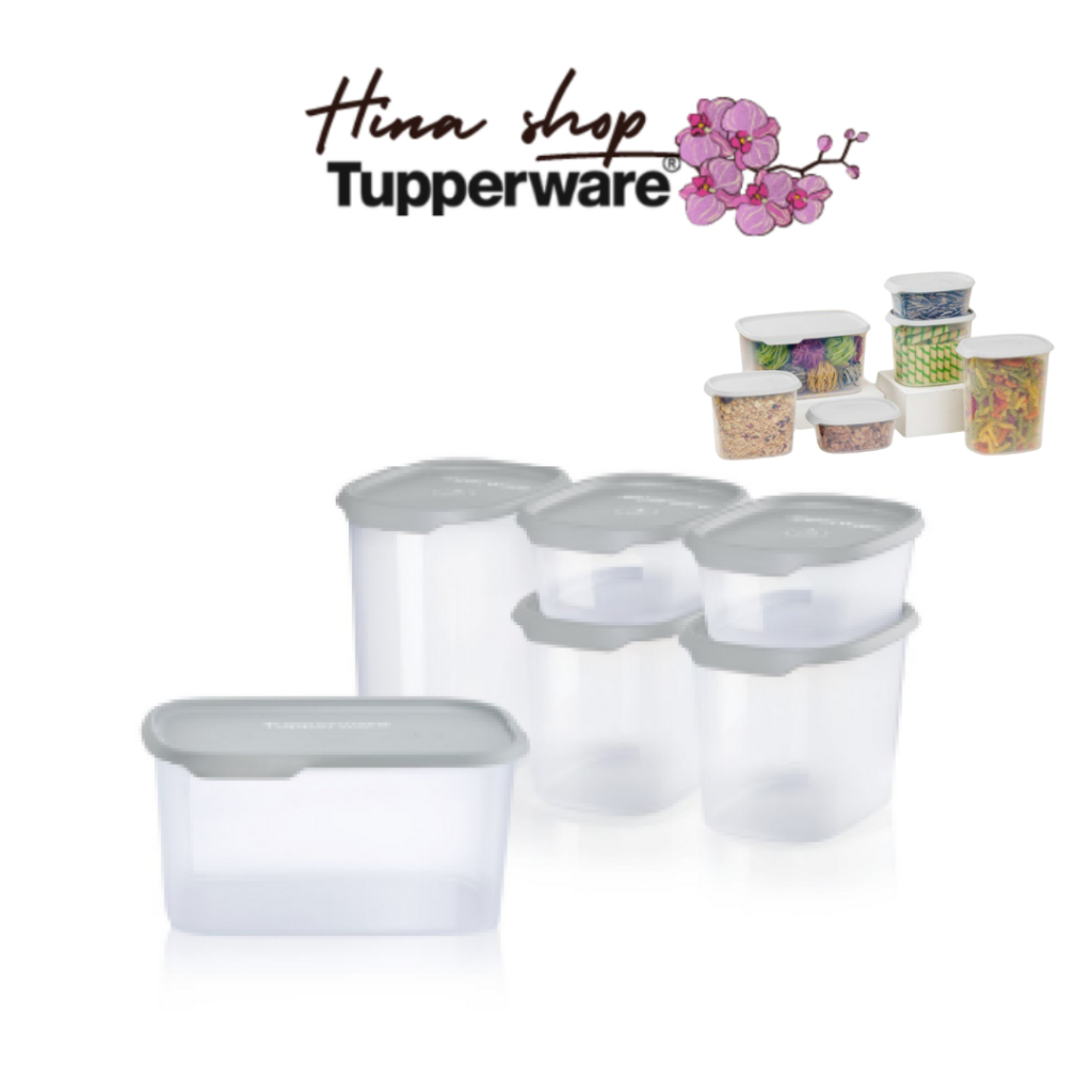 Bộ hộp trữ khô/ trữ mát Tupperware One Touch Fresh London Haze Set 6 - Nhựa nguyên sinh - Bảo hành t
