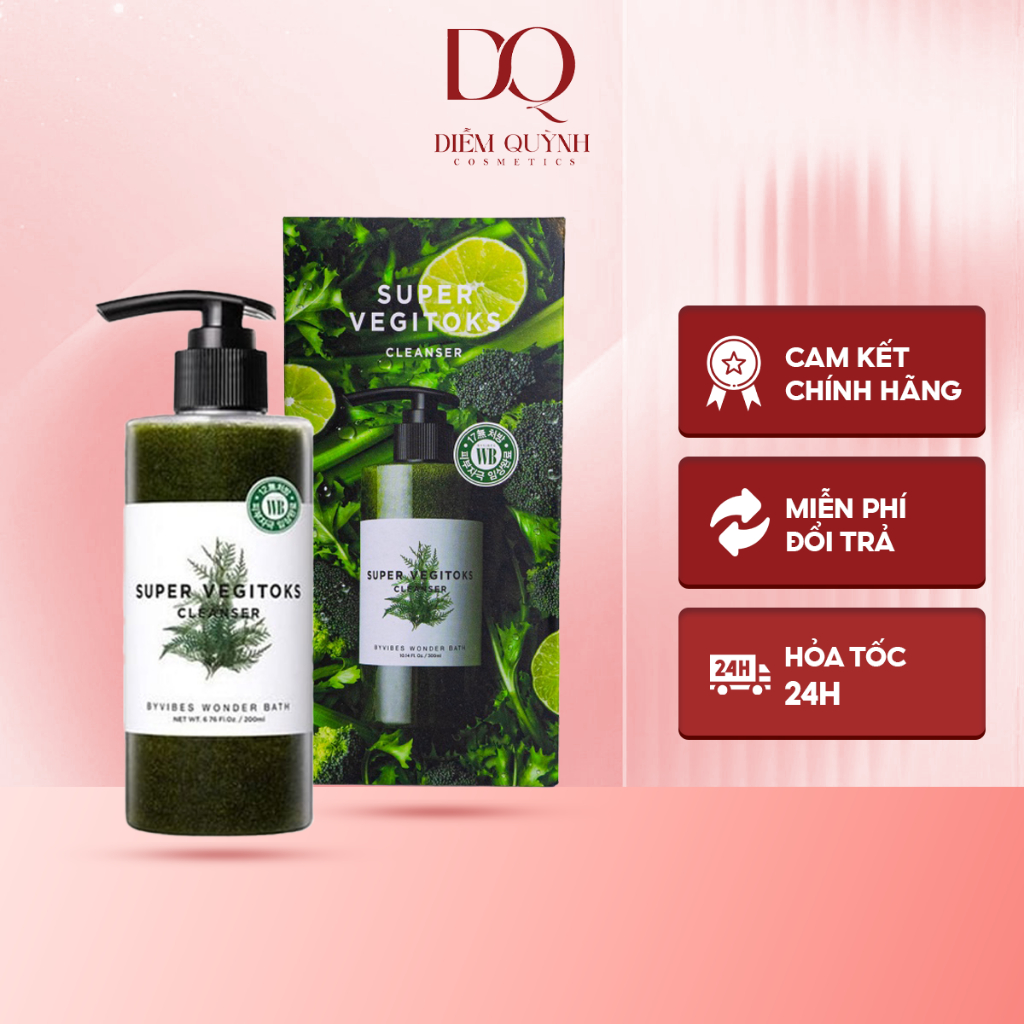 Sữa rửa mặt rau củ thải độc Wonder Bath Super Vegitoks Cleanser