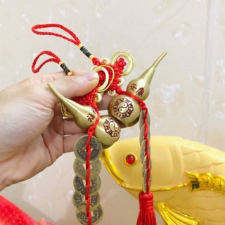 Dây Xu Hồ Lô Bằng Đồng Hồ Lô Đồng Phong Thủy Gắn Dây Tiền Ngũ Đế Treo Đối Cửa Hồ Lô Bát Quái Bằng Đồng