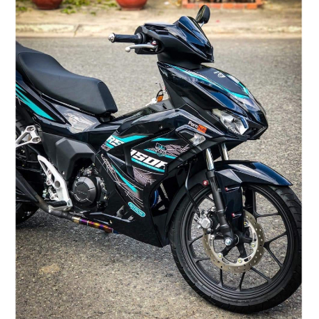 TEM DÁN RS150R XE WINNER X V3 MÀU ĐEN XANH NGỌC