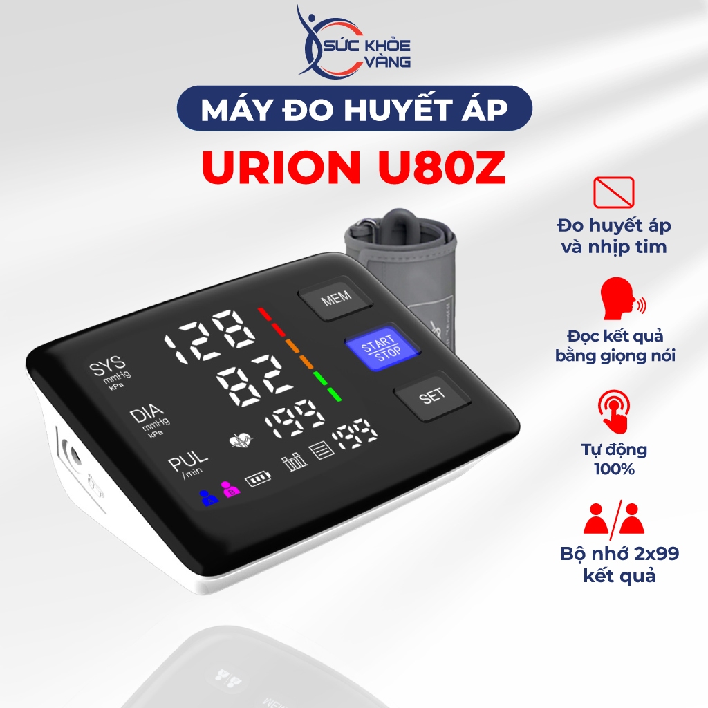 Máy đo huyết áp tự động U80Z: Dễ Sử Dụng, Đo Nhanh Chóng Và Chính Xác, Trả Kết Quả Trong 10s, Màn Hình Led, Sạc USB