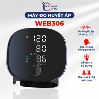 Máy đo huyết áp cổ tay WEB306, đo tự động không cần bơm tay, sử dụng đơn giản cảnh báo huyết áp và nhịp tim bất thường