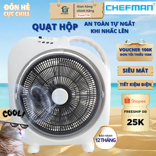 Quạt hộp tản gió để giường Chefman chính hãng siêu tiết kiệm điện, quạt vuông nhỏ gọn giá rẻ,an toàn