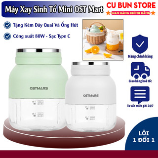 Máy Xay Sinh Tố Cầm Tay - Xay Hoa Quả Công Suất Lớn, Chất Liệu Nhựa Silicon An Toàn, Dung Tích 800ml