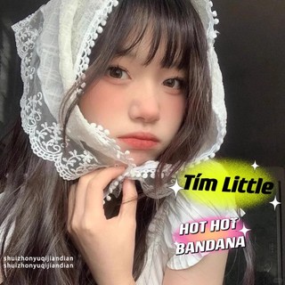 [Tím.Little] BĂNG ĐÔ KHĂN BANDANA VIỀN REN TURBAN VẢI HOT TREND THỜI TRANG NỮ