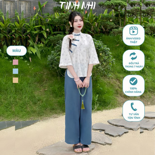 Đồ lam đi lễ TINH NHI linen mềm mát êm ái PP119