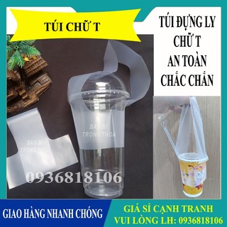 1 kg túi chữ T( dùng đựng ly trà sữa, cafe.. mang đi)