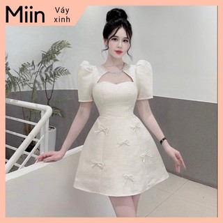 Váy tapta xà cừ 6 nơ dây cổ đá