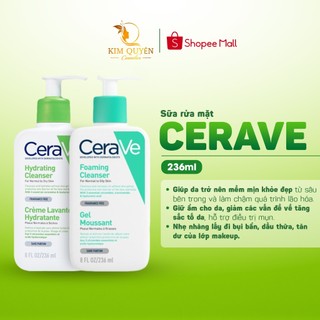 Sữa rửa mặt cerave cho da dầu da mụn và da khô 236ml