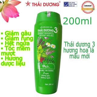 Dầu Gội Dược Liệu Thái Dương 3 Xanh Hương Dược Liệu Mẫu Mới Chai 200ml Sao Thái Dương