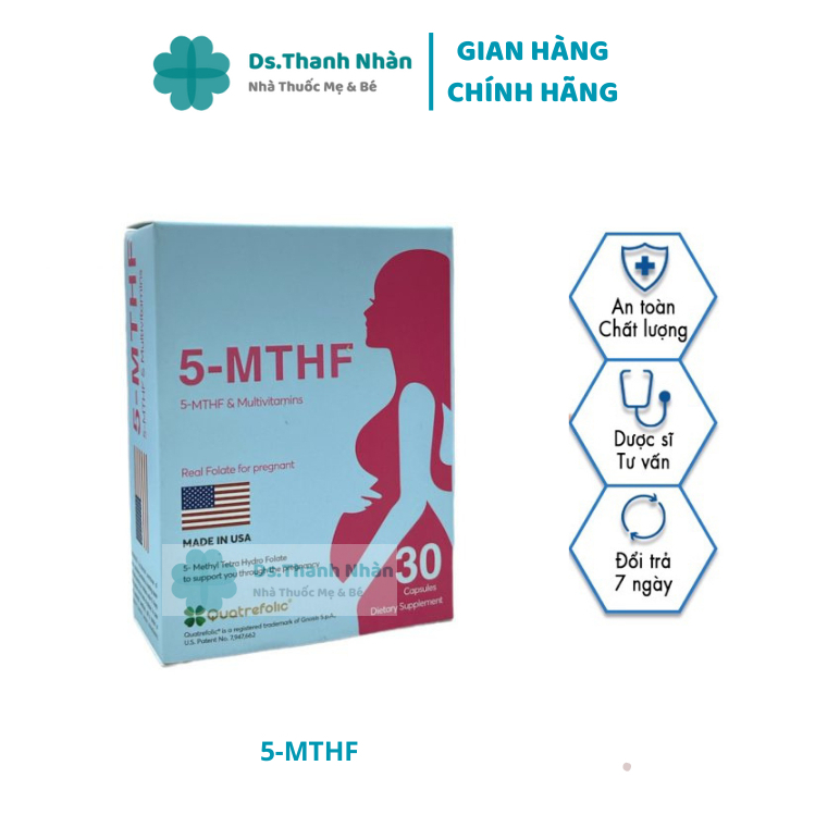 Viên Uống 5-MTHF Bổ Trứng , Tăng Thụ Thai, Hỗ Trợ Mẹ Bầu Giảm Sinh Non (Hộp 30 viên date 06/2026 )