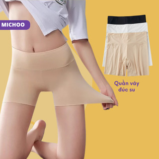 Quần Mặc Váy Cạp Cao Đúc Su MICHOO Thon Gọn Tôn Dáng Màu Đen Trắng Da