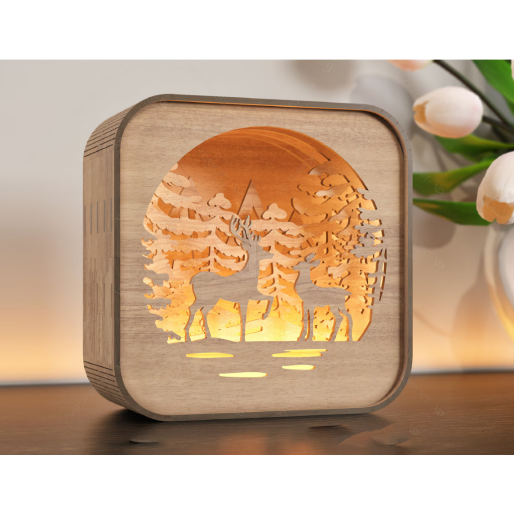 Đèn Decor để bàn, đèn ngủ, đèn trang trí bàn làm việc Shadow Box