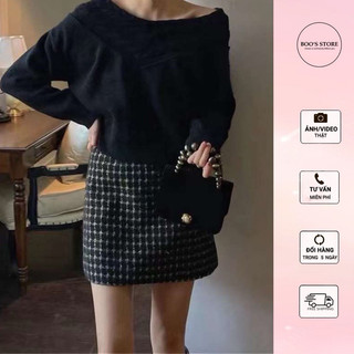 CHÂN VÁY KẺ CARO NHỎ