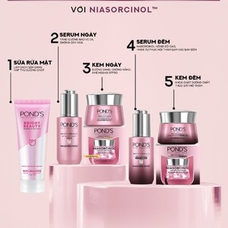 Combo Pond's Trắng Hồng Rạng Rỡ 45g (Sữa Rửa Mặt, Kem Dưỡng Ngày Và Đêm, Nước Hoa Hồng)