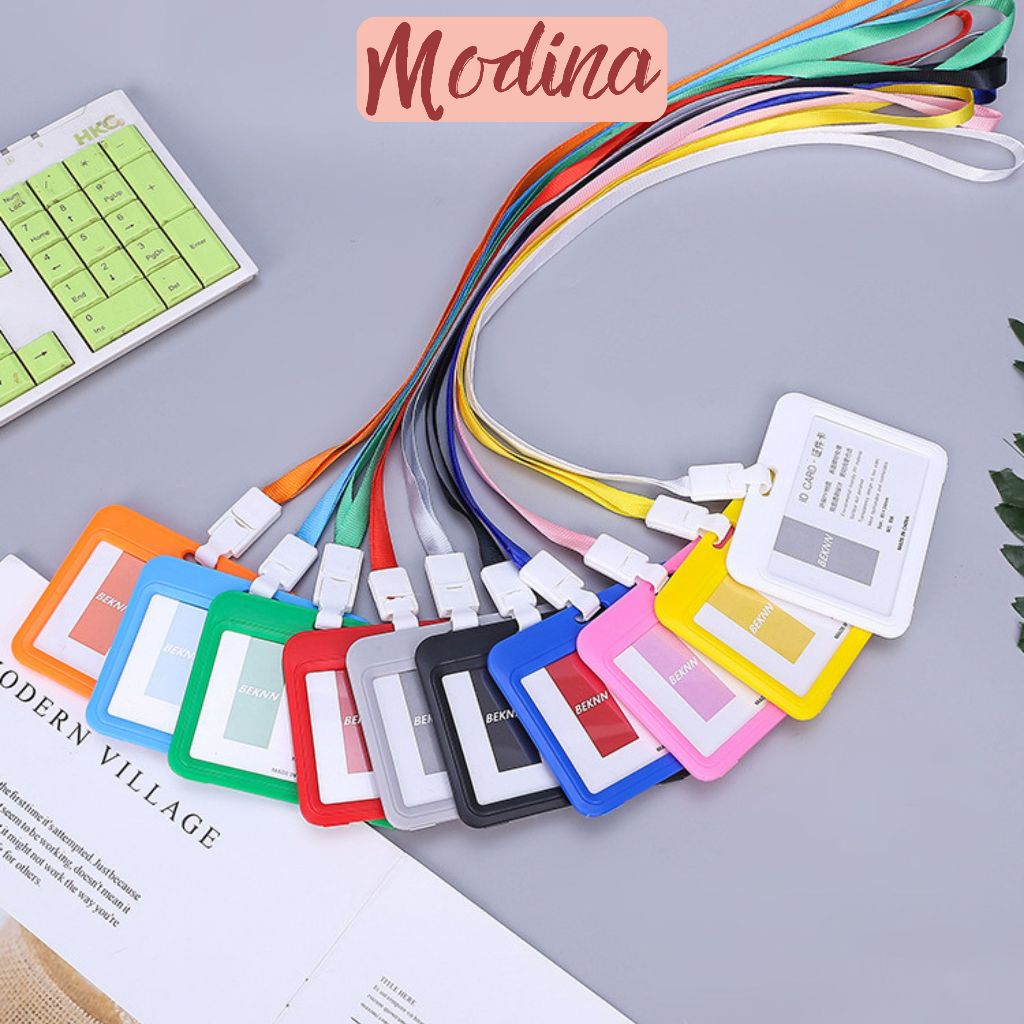 Dây đeo thẻ học sinh ngang dọc, thẻ học sinh MODINA thẻ tên nhân viên
