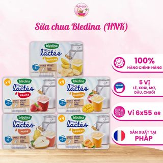 Sữa chua Bledina cho bé từ 6 tháng tuổi, Sữa chua nguội Bledina nhập khẩu đủ vị Xoài, Chuối, Dâu, Mơ, Lê
