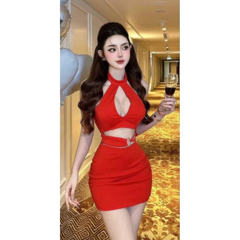 ĐẦM ÔM KHOÉT EO GẮN KHOEN