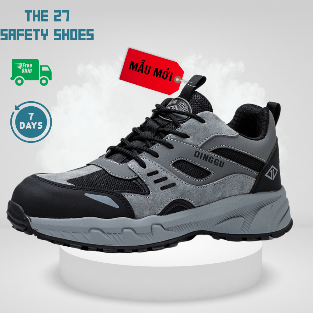 Giày bảo hộ lao động nam Dinggu phong cách thẻ thao thời trang chống va đập, đâm thủng, phù hợp với dự án và nhà máy.