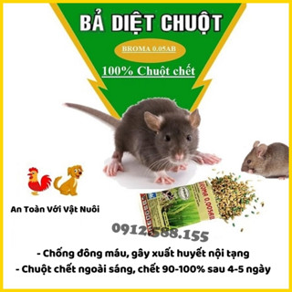 [Combo 10 gói] Thuốc diệt chuột Broma 0,005 AB, thuốc trừ chuột trộn sẵn thế hệ mới, sử dụng an toàn hiệu quả (gói 50g)