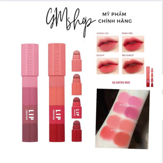 Son sáp nhiều màu Merythod Reel Edge Lip Crayon 4g Hơi Móp Hộp