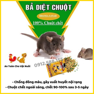 Thuốc diệt chuột sinh học Broma 0,005 AB, thuốc trừ chuột trộn sẵn thế hệ mới