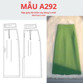 Rập giấy a0 chân váy midi dáng a -mã a292