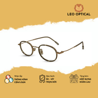 Kính mắt gọng cận kim loại titan Bayonetta Y2K dáng oval tròn nhỏ LEO OPTICAL M2988